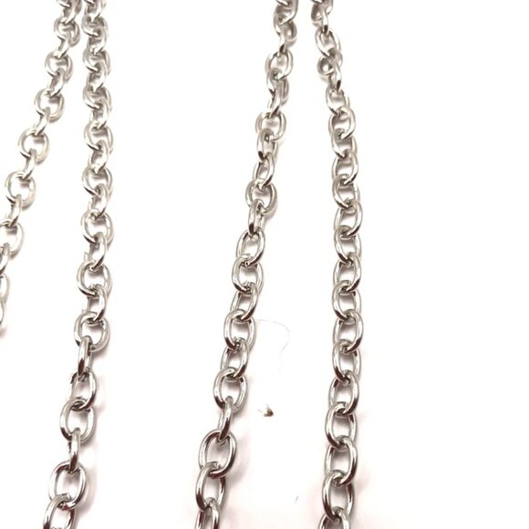 Double Layer  Pants Or Wallet Chain 19" Silver Tone - Picture 3 of 10